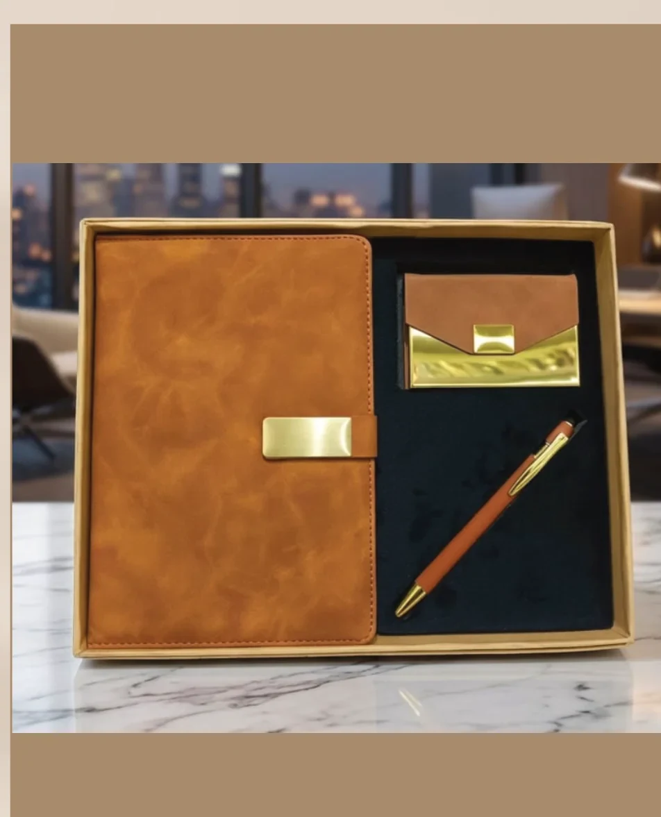 Classic 3-in-1 Executive Suite (Diary, Keychain & Pen) (TWC-025) - TohfaWohfa Corporate Gift