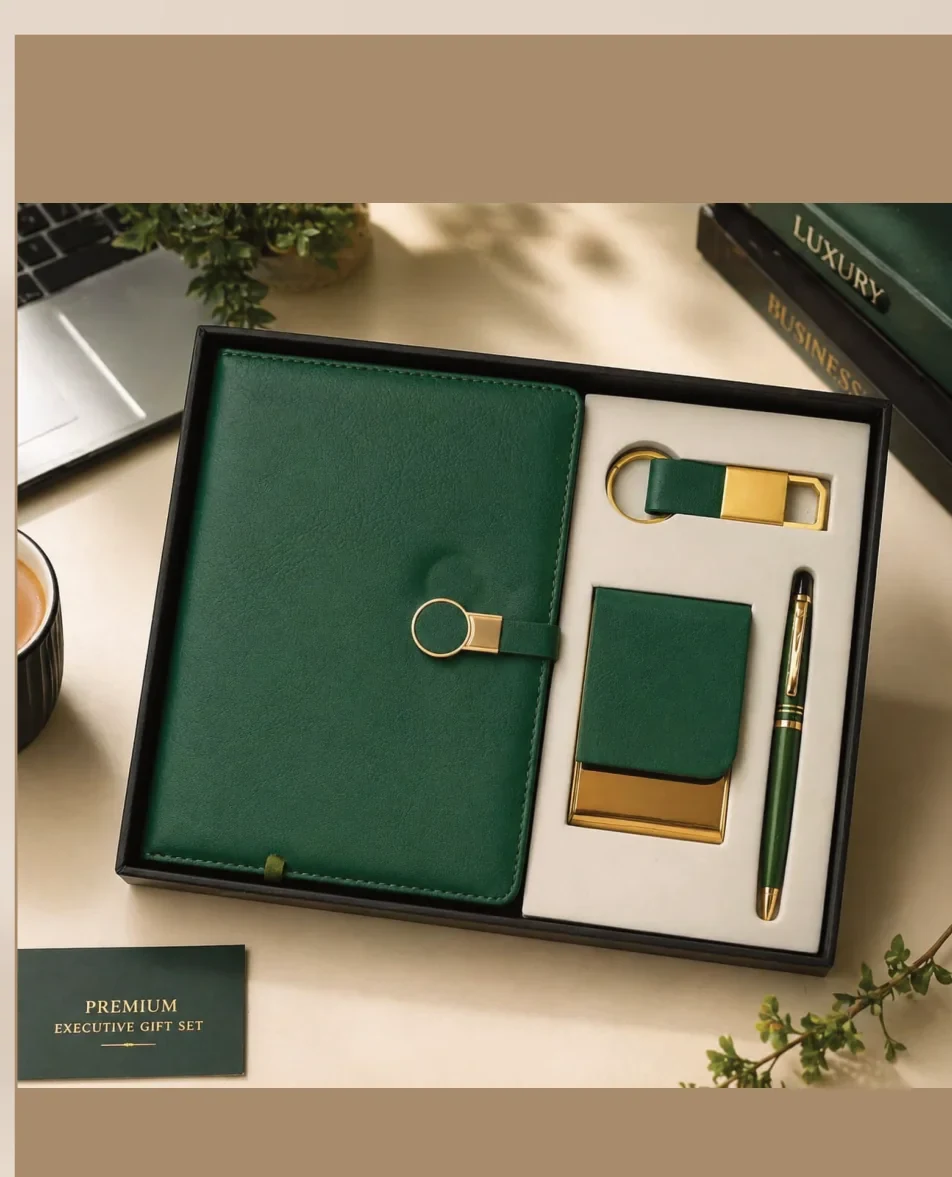 Luxury Gold-Accented 4-in-1 Business Set (TWC-029) - TohfaWohfa Corporate Gift