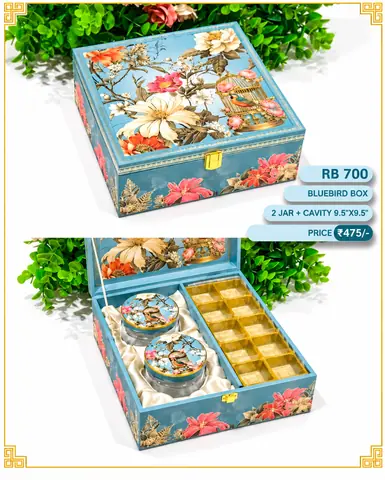 Bluebird Heritage Box with 3 Jars and Cavity