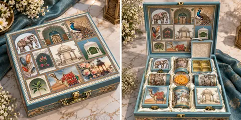 Light Blue Luxury Suite Box with Diya