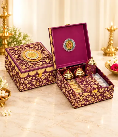 Maroon Floral Festive Box