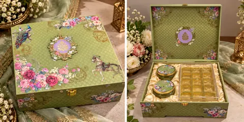 Sage Green Floral Gift Box