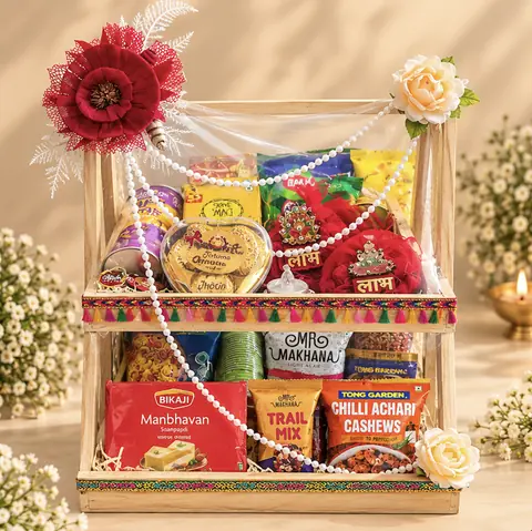 Celebration Two-Tier Hamper, tiered presentation
