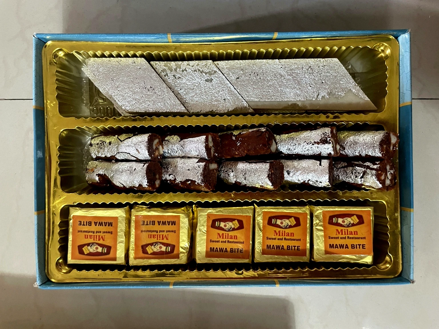 The Signature Mithai Box, open sweet box
